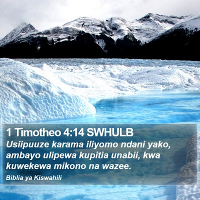 1 Timotheo 4:14 SWHULB Bible Verse Image