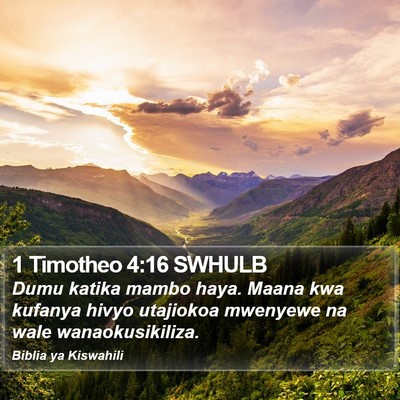 1 Timotheo 4:16 SWHULB Bible Verse Image