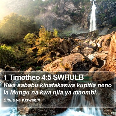1 Timotheo 4:5 SWHULB Bible Verse Image