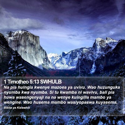 1 Timotheo 5:13 SWHULB Bible Verse Image