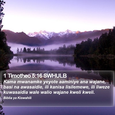 1 Timotheo 5:16 SWHULB Bible Verse Image