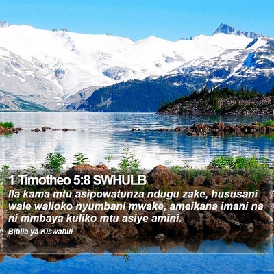 1 Timotheo 5:8 SWHULB Bible Verse Image