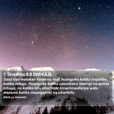 1 Timotheo 6:9 SWHULB Bible Verse Image