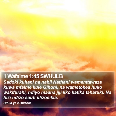 1 Wafalme 1:45 SWHULB Bible Verse Image
