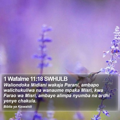 1 Wafalme 11:18 SWHULB Bible Verse Image