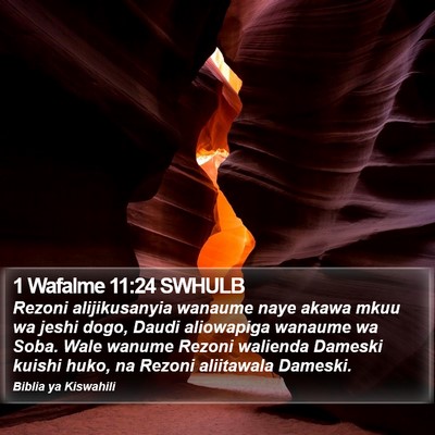 1 Wafalme 11:24 SWHULB Bible Verse Image