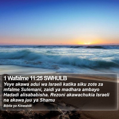1 Wafalme 11:25 SWHULB Bible Verse Image