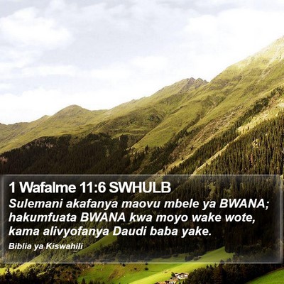 1 Wafalme 11:6 SWHULB Bible Verse Image
