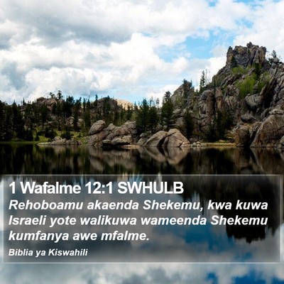 1 Wafalme 12:1 SWHULB Bible Verse Image