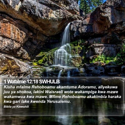1 Wafalme 12:18 SWHULB Bible Verse Image