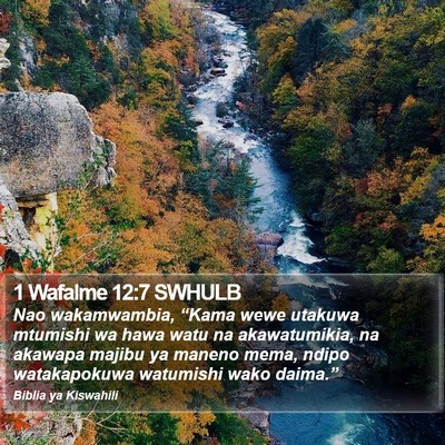 1 Wafalme 12:7 SWHULB Bible Verse Image