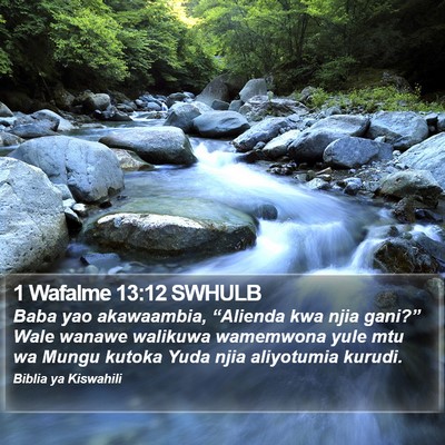 1 Wafalme 13:12 SWHULB Bible Verse Image