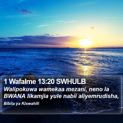 1 Wafalme 13:20 SWHULB Bible Verse Image