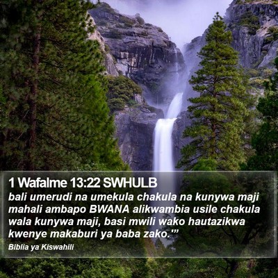 1 Wafalme 13:22 SWHULB Bible Verse Image