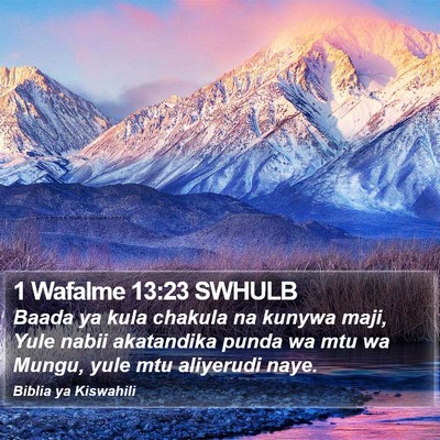 1 Wafalme 13:23 SWHULB Bible Verse Image