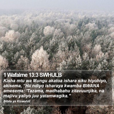 1 Wafalme 13:3 SWHULB Bible Verse Image