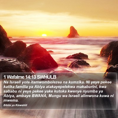 1 Wafalme 14:13 SWHULB Bible Verse Image