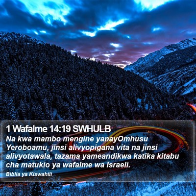1 Wafalme 14:19 SWHULB Bible Verse Image