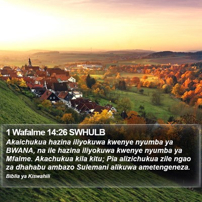 1 Wafalme 14:26 SWHULB Bible Verse Image