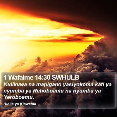 1 Wafalme 14:30 SWHULB Bible Verse Image
