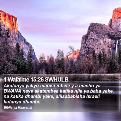 1 Wafalme 15:26 SWHULB Bible Verse Image