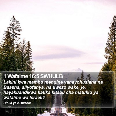 1 Wafalme 16:5 SWHULB Bible Verse Image