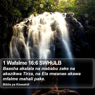 1 Wafalme 16:6 SWHULB Bible Verse Image