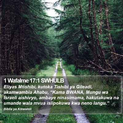 1 Wafalme 17:1 SWHULB Bible Verse Image