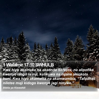 1 Wafalme 17:10 SWHULB Bible Verse Image