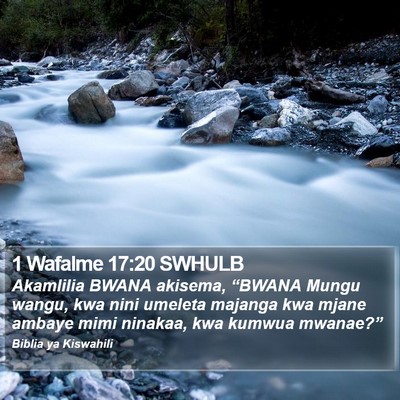 1 Wafalme 17:20 SWHULB Bible Verse Image