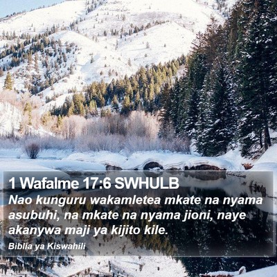 1 Wafalme 17:6 SWHULB Bible Verse Image