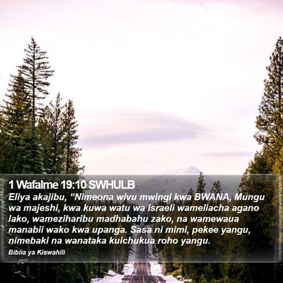 1 Wafalme 19:10 SWHULB Bible Verse Image