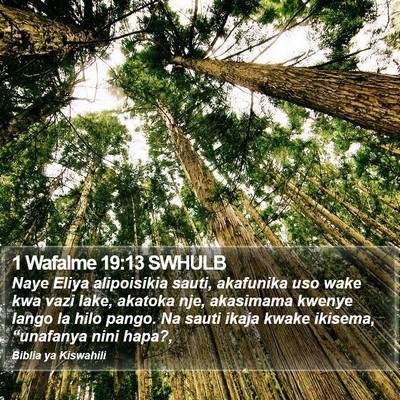 1 Wafalme 19:13 SWHULB Bible Verse Image