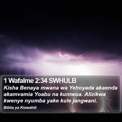 1 Wafalme 2:34 SWHULB Bible Verse Image