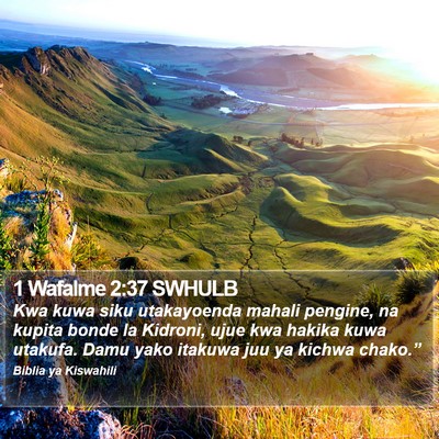 1 Wafalme 2:37 SWHULB Bible Verse Image