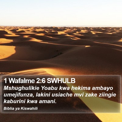 1 Wafalme 2:6 SWHULB Bible Verse Image