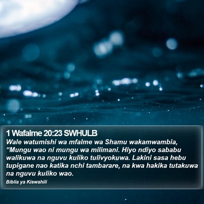 1 Wafalme 20:23 SWHULB Bible Verse Image