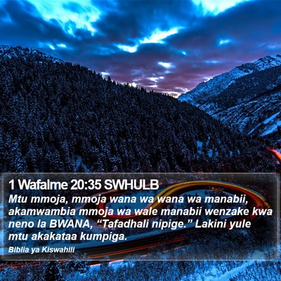 1 Wafalme 20:35 SWHULB Bible Verse Image