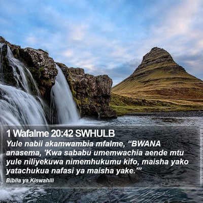 1 Wafalme 20:42 SWHULB Bible Verse Image