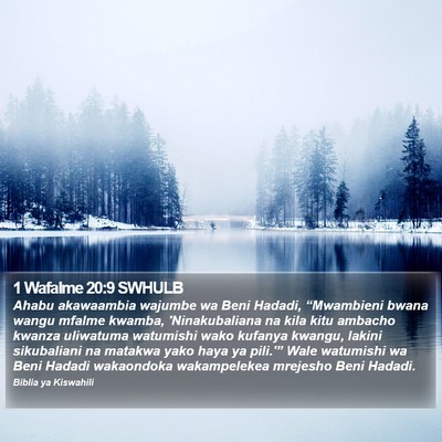 1 Wafalme 20:9 SWHULB Bible Verse Image