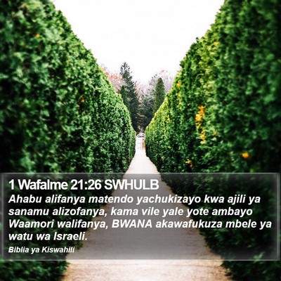 1 Wafalme 21:26 SWHULB Bible Verse Image