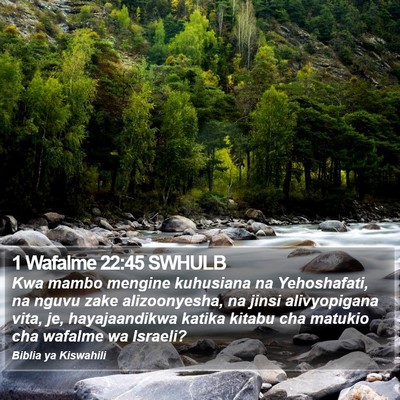 1 Wafalme 22:45 SWHULB Bible Verse Image