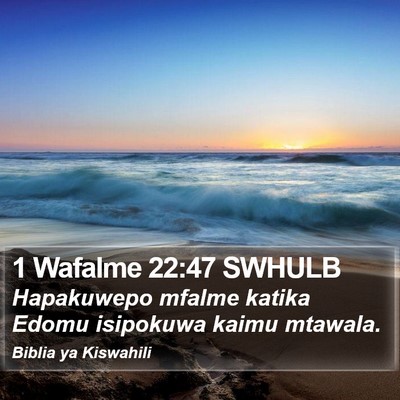 1 Wafalme 22:47 SWHULB Bible Verse Image