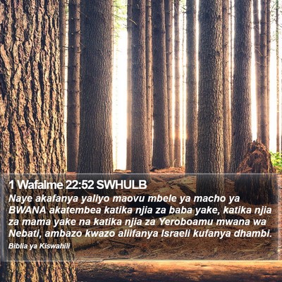 1 Wafalme 22:52 SWHULB Bible Verse Image