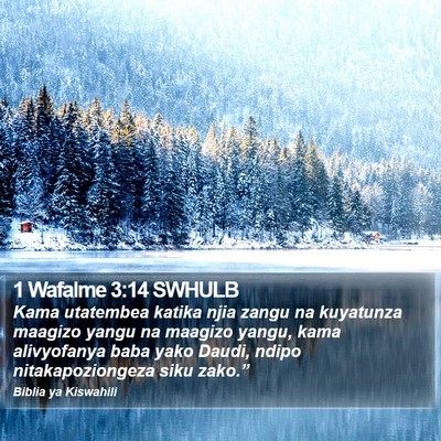 1 Wafalme 3:14 SWHULB Bible Verse Image
