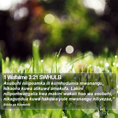 1 Wafalme 3:21 SWHULB Bible Verse Image