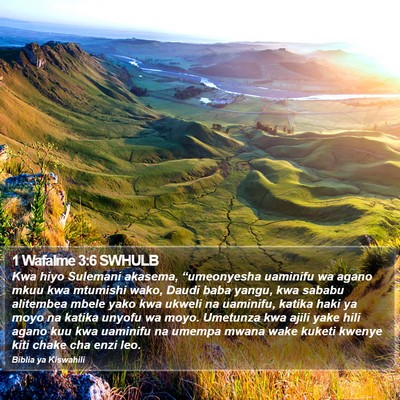 1 Wafalme 3:6 SWHULB Bible Verse Image