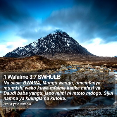1 Wafalme 3:7 SWHULB Bible Verse Image