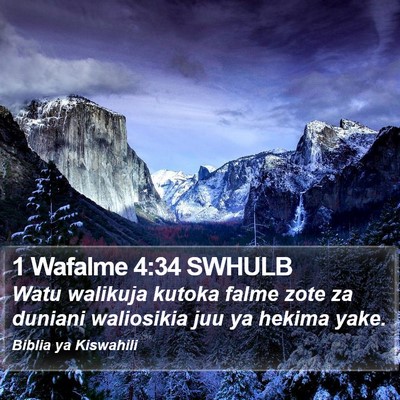 1 Wafalme 4:34 SWHULB Bible Verse Image