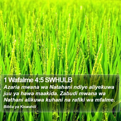 1 Wafalme 4:5 SWHULB Bible Verse Image